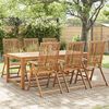 vidaXL Garden Chair Set of 6 Brown Solid Acacia Wood Standard Foldable
