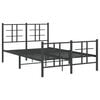 vidaXL Bed Frame Black Powder-Coated Steel Full Bed Frame Rectangular