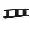 vidaXL Wall Shelf Set of 2 Black Engineered wood 29.5x7.1x7.9 in