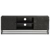 vidaXL TV Cabinet Black Solid Mango Wood and Iron 43.3 x 11.8 x 15.7 in