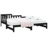 vidaXL Day Bed Black Solid pine wood Double Expandable Day Bed