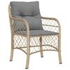vidaXL 5 Piece Patio Dining Set with Cushions Mix Beige Poly Rattan