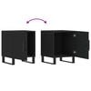 vidaXL Bedside Cabinet Set of 2 Black Engineered wood, Iron Medium
