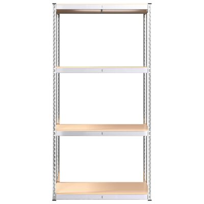 vidaXL 4-Layer Shelves 3 pcs Silver Steel&Engineered Wood