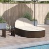 vidaXL Double Sun Lounger with Cushions Brown Poly Rattan