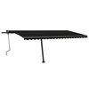 vidaXL Retractable Awning Anthracite Powder-coated aluminum Large