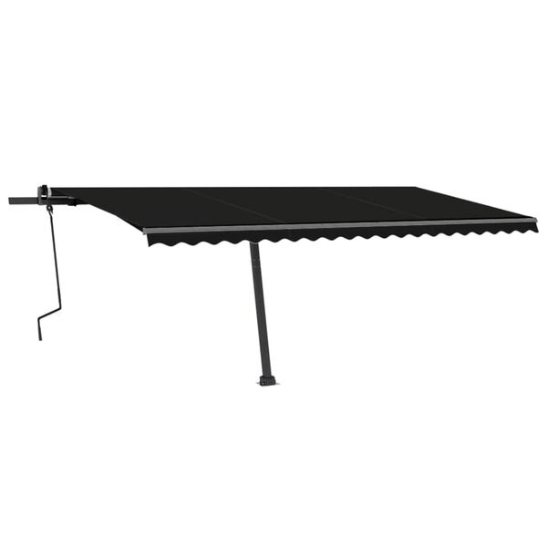 vidaXL Retractable Awning Anthracite Powder-coated aluminum Large