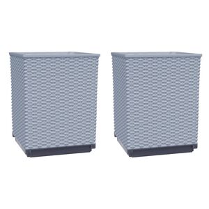 vidaXL Planter Set of 2 Light Grey Polypropylene Medium