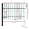 vidaXL Fence Panel with Posts Iron 69.5"x47.2" Green