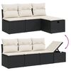vidaXL Garden Sofa Set Black and Cream White PE Rattan Phase