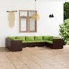 vidaXL Garden Lounge Set Brown PE rattan Large Modular
