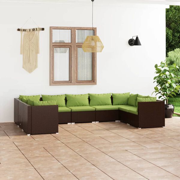 vidaXL Garden Lounge Set Brown PE rattan Large Modular