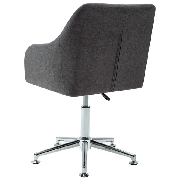 vidaXL Dining Chair Dark Grey Fabric Standard Height-Adjustable