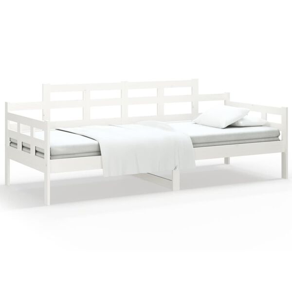 vidaXL Day Bed White Solid pine wood, plywood Single