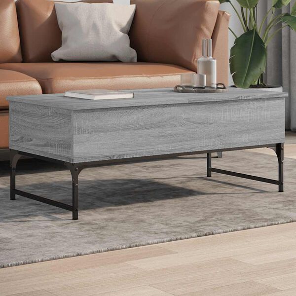 vidaXL Coffee Table Grey Sonoma Engineered wood, metal Medium