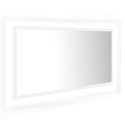 vidaXL LED Bathroom Mirror White 35.4"x3.3"x14.6" Engineered Wood