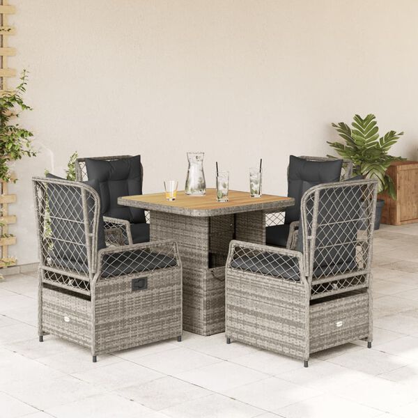 vidaXL Garden Dining Set Grey