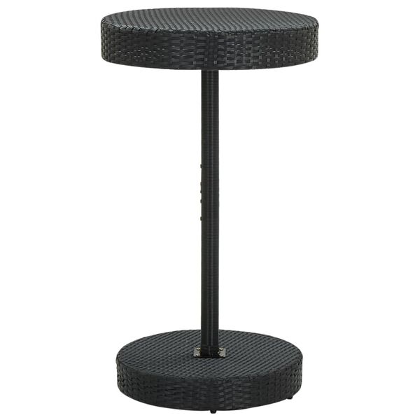 vidaXL Garden Table Black PE rattan, Powder-coated steel Counter Height