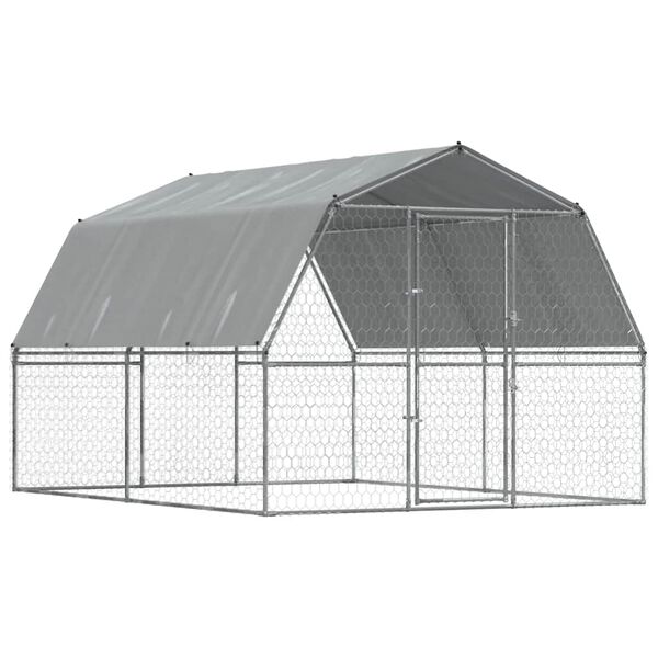 vidaXL Dog Cage Silver Galvanized Steel Large Sturdy Dog Cage