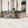 vidaXL Garden Sofa Set Beige PE rattan 6-seater Adjustable Feet