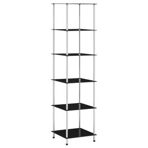 vidaXL Shelf Black Tempered glass Medium Shelf Square Contemporary