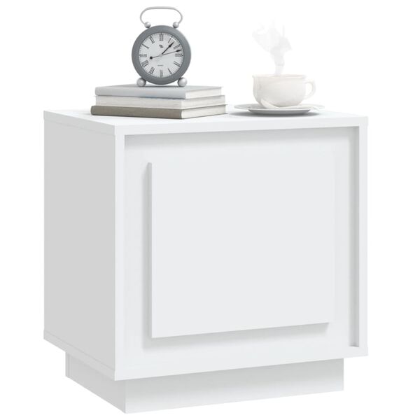 vidaXL Nightstand White Engineered wood 17.3x13.8x17.7 in Nightstand