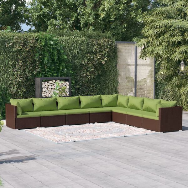 vidaXL Garden Lounge Set Brown and Green