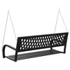 vidaXL Garden Swing Bench Black Steel and Plastic Medium Durable