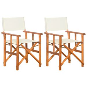 vidaXL Director Chair Set of 2 Brown and cream