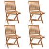vidaXL Folding Patio Chairs with Cushions 4 pcs Solid Teak Wood