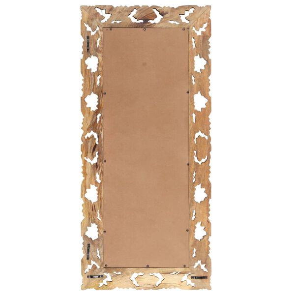 vidaXL Mirror Brown Solid Mango Wood 43.3 x 19.7 in Decorative Inlays