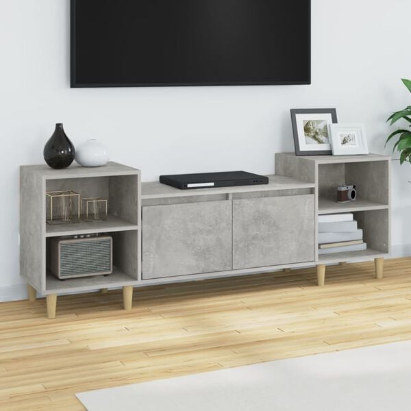 vidaXL TV Cabinet Concrete Grey Engineered wood 63 inches