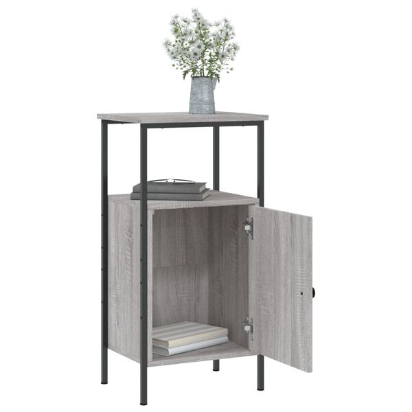 vidaXL Bedside Cabinet Set of 2 Grey Sonoma Engineered wood, Iron Medium