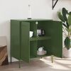 vidaXL Sideboard Olive Green Steel Medium Cabinet Rectangular