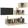 vidaXL 4 Piece TV Stand Set Sonoma Oak Engineered Wood