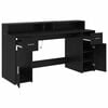 vidaXL Desk with Drawer Black oak 160 x 55 x 91 cm Engineered wood