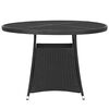 vidaXL Garden Dining Set Black Poly Rattan, Steel, Glass Medium