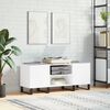 vidaXL Record Cabinet White Engineered wood, Iron Medium