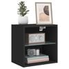 vidaXL Bedside Cabinet Black Engineered wood, Glass Modern