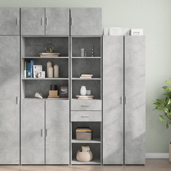 vidaXL Slim Storage Cabinet Concrete Grey Engineered Wood Slim