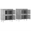vidaXL Sideboard Set of 2 Concrete Gray Engineered Wood Large