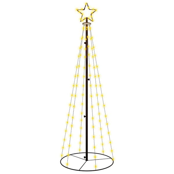 vidaXL Christmas Cone Tree Warm white Powder-coated steel, copper, PVC