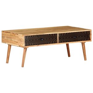 vidaXL Coffee Table Natural Solid Acacia Wood Standard Coffee Table