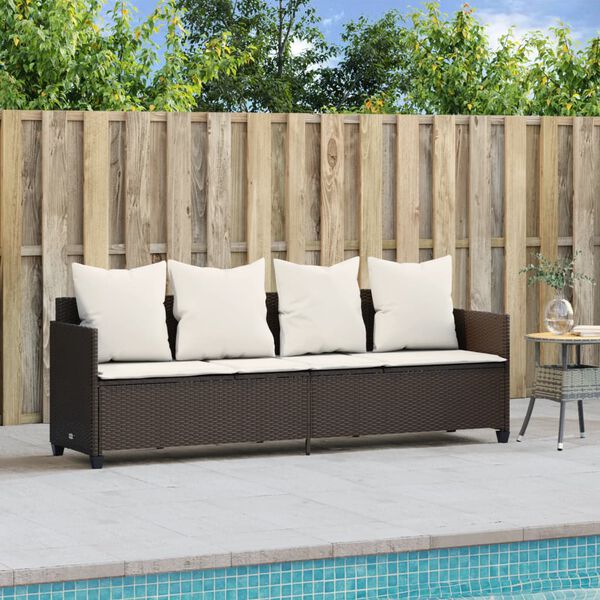 vidaXL Sun Lounger Brown PE rattan 78.7 x 20.7 x 27.4 in