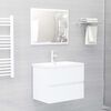 vidaXL Sink Cabinet With Basin White Engineered Wood, Ceramic Standard
