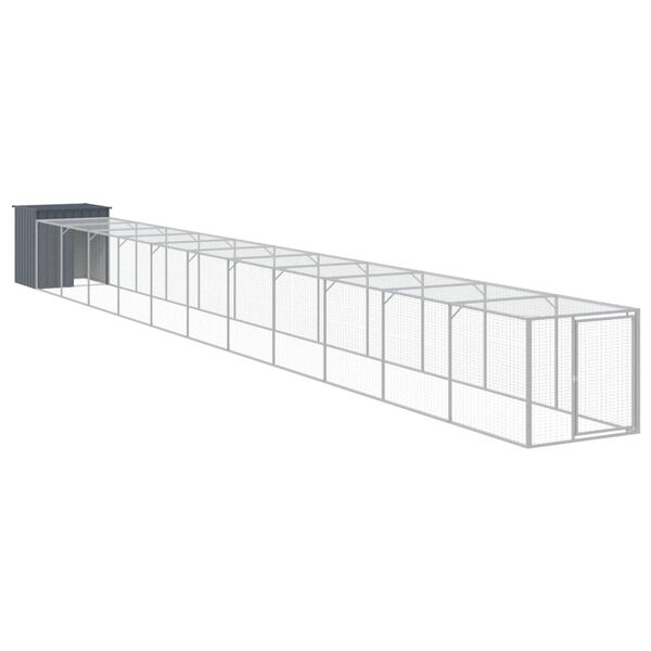 vidaXL Chicken Cage Anthracite Galvanized Steel Large Durable