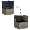 vidaXL 6 Piece Patio Sofa Set with Cushions Gray Poly Rattan