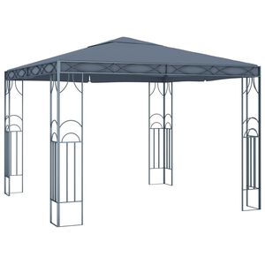 vidaXL Gazebo Anthracite Steel frame, Polyester roof 10ft x 10ft Gazebo