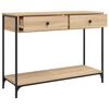vidaXL Console Table Sonoma Oak Engineered Wood Narrow Adjustable Feet