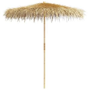 vidaXL Garden Parasol Brown Bamboo and Banana Leaf Large Foldable